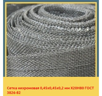Сетка нихромовая 0,45х0,45х0,2 мм Х20Н80 ГОСТ 3826-82 в Туркестане