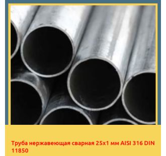 Труба нержавеющая сварная 25х1 мм AISI 316 DIN 11850 в Туркестане
